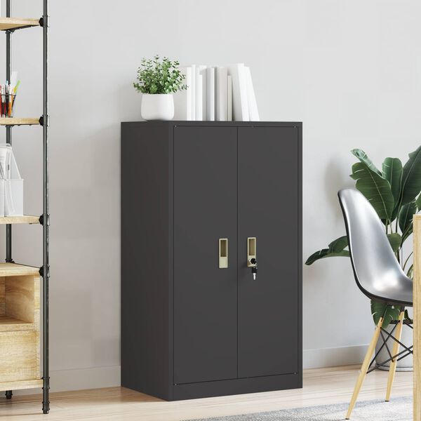 vidaXL Storage Cabinet Black 60 x 40 x 105 cm Cold-Rolled Steel