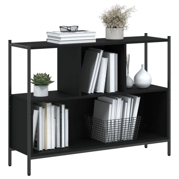 vidaXL Bookcase Black 102x28x77.5 cm Engineered Wood