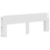 vidaXL Headboard Cabinet with Storage High Gloss White Engineered Wood