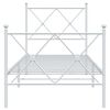 vidaXL Metal Bed Frame without Mattress with Footboard White 75x190cm