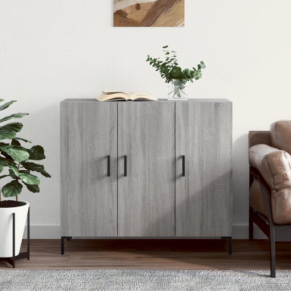 vidaXL Sideboard Grey Sonoma 90x34x80 cm Engineered Wood