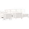 vidaXL 7 Piece Garden Sofa Set White Solid Wood Pine