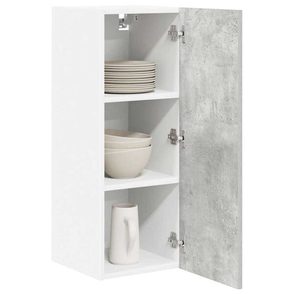 vidaXL Hanging Cabinet 2 pcs Concrete Grey and White 30 x 31 x 80 cm