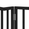 vidaXL Dog Gate with Door Foldable 4 Panels Black 320 cm Poplar Wood