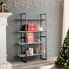 vidaXL 4-Tier Book Cabinet Concrete Grey 100x30x140 cm Engineered Wood