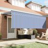 vidaXL Retractable Awning Blue and white 350 x 200 cm Fabric and metal