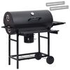 vidaXL Barrel Grill with Wheels and Shelves 3 pcs 115 x 85 x 95 cm