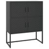 vidaXL Highboard | Black | Steel | 80 x 35 x 100 cm | Levelers | Highboard