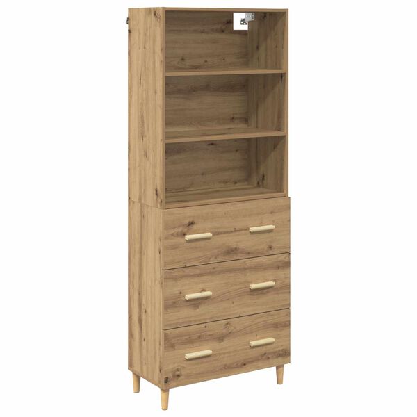 vidaXL Highboard Artisan Oak 69.5 x 32.5 x 180 cm Engineered Wood