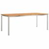 vidaXL Dining Table 200x90x75 cm Solid Acacia Wood and Stainless Steel