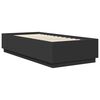 vidaXL Bed Frame with Headboard Black 90 x 200 cm Engineered Wood