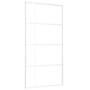 vidaXL Sliding Door Frosted ESG Glass and Aluminium 102.5x205 cm White