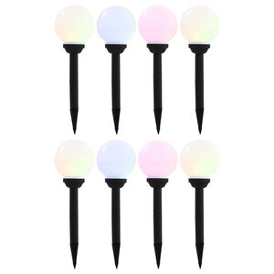 vidaXL Outdoor Solar Lamps 8 pcs LED Spherical 15 cm RGB