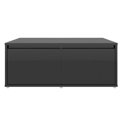 vidaXL Coffee Table High Gloss Black 80x80x31 cm Engineered Wood