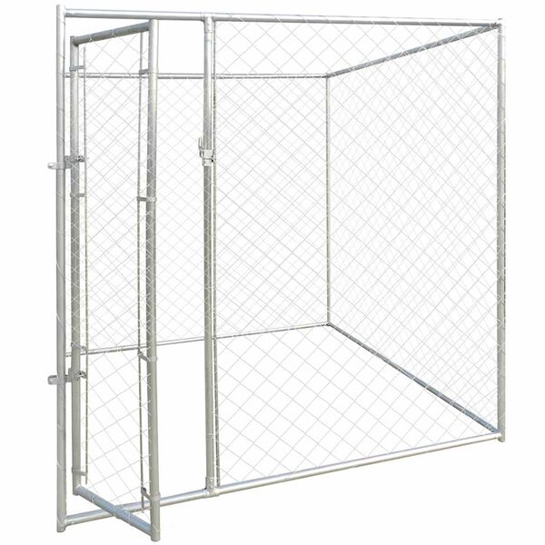 vidaXL Dog Kennels Silver 192 x 192 x 195 cm Galvanised steel