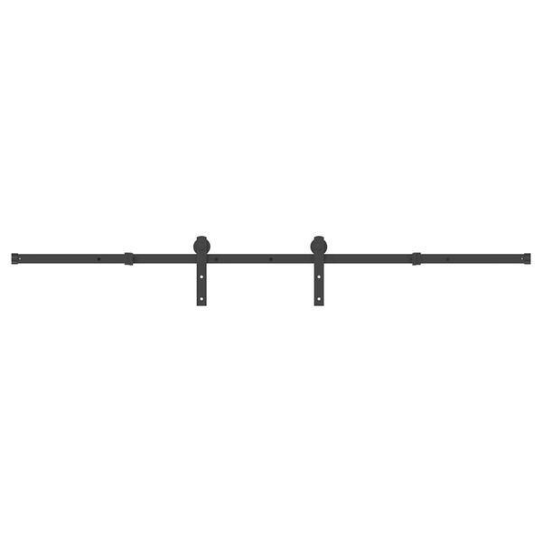 vidaXL Sliding Door Hardware Kit 213 cm Steel Black
