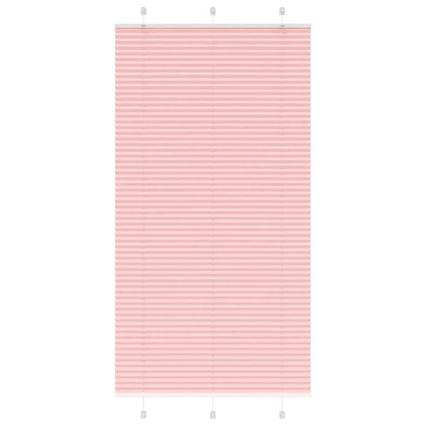 vidaXL Pleated Blind Pink 105x200 cm Fabric Width 104.4 cm Polyester
