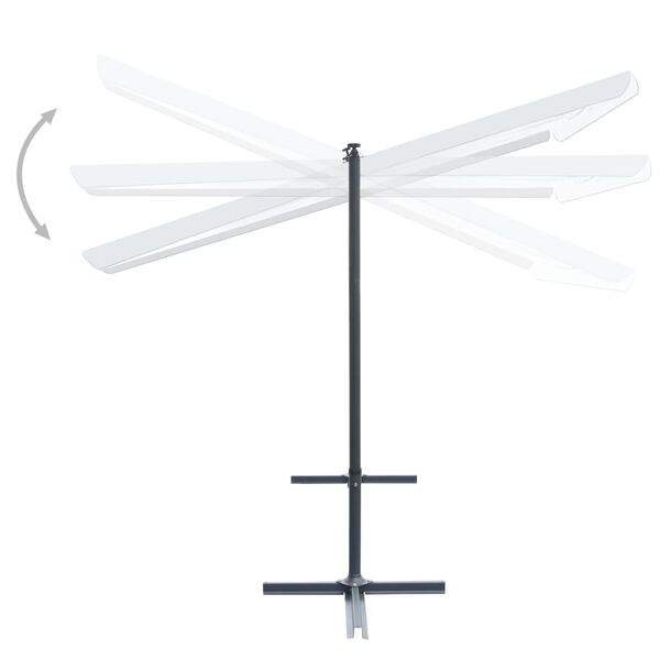 vidaXL Gazebo with Tiltable Sliding Roof 350x253x196 cm Cream