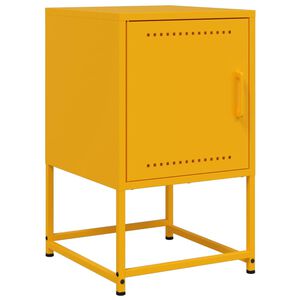 vidaXL Bedside Cabinet Mustard Yellow 36x39x60.5 cm Steel
