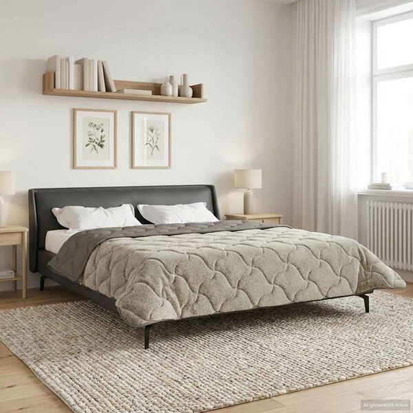 vidaXL Full Year Duvet Quilted Light grey 220 x 260 cm