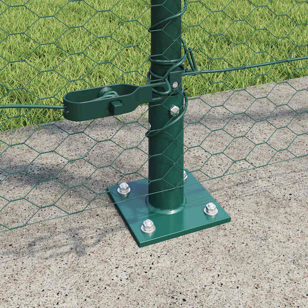 vidaXL Fence Post Green 50 x 1.4 m (25 mm mesh) Steel and PVC