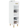 vidaXL Shoe Cabinet High Gloss White 30x35x105 cm Engineered Wood
