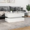 vidaXL Coffee Table with LED Lights White 90x50x40 cm