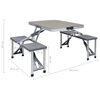 vidaXL Folding Camping Table with 4 Seats Steel Aluminium