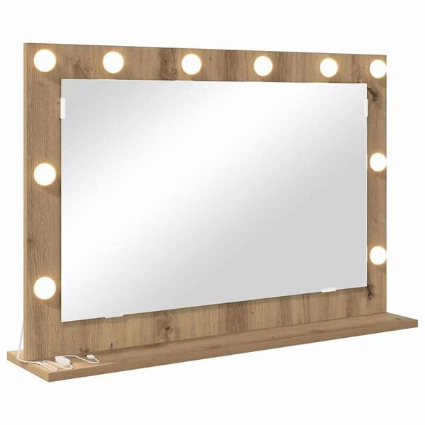 vidaXL Vanity Mirror Rectangular Artisan Oak 80 x 55 x 18 cm