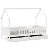 vidaXL Kids Bed Frame with Drawers without Mattress 90x200 cm Solid Wood