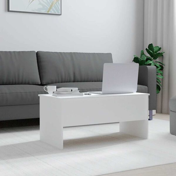 vidaXL Coffee Table White 102x50.5x46.5 cm Engineered Wood