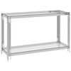 vidaXL Side Table Silver 120x40x78 cm Stainless Steel and Glass