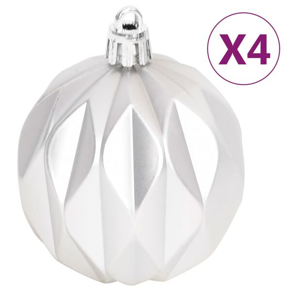 vidaXL 70 Piece Christmas Bauble Set Silver and White
