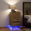 vidaXL Bedside Cabinet with LED Lights&nbsp;Artisan Oak 38x34x65 cm