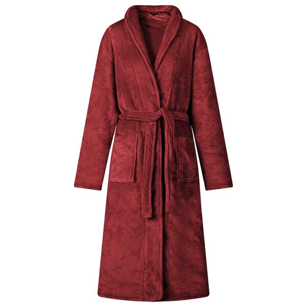 vidaXL Bathrobe without Hood Bordeaux Red XXXL Flannel