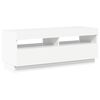 vidaXL TV Cabinet with LED Lights High Gloss White 100x35x40 cm