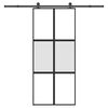 vidaXL Sliding Door with Hardware Set 90x205 cm Tempered Glass&Aluminium