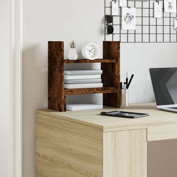 vidaXL Desk Organiser Smoked Oak 38.5x17x39 cm Engineered wood