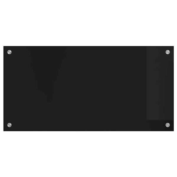 vidaXL Kitchen Backsplash Black 80 x 40 cm Tempered Glass