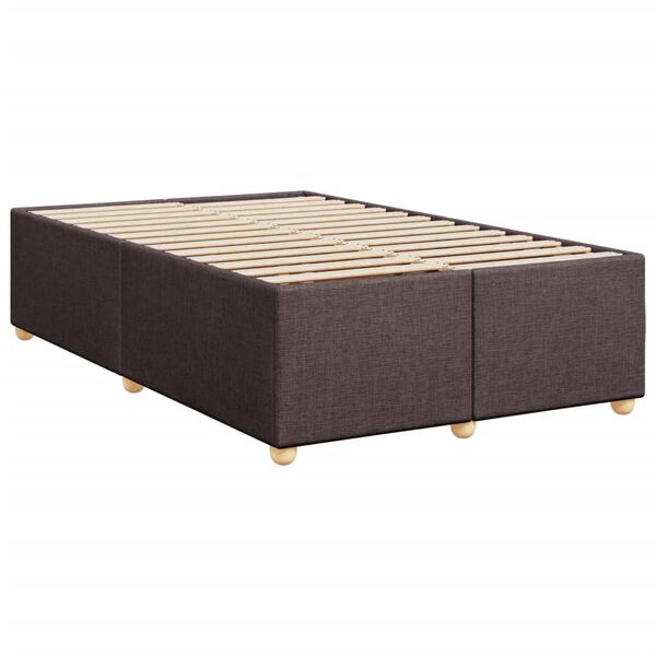 vidaXL Bed Frame without Mattress Dark Brown 120x190 cm Small Double Fabric