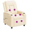 vidaXL Recliner Massage Chair Cream 75 x 95 x 100 cm Fabric