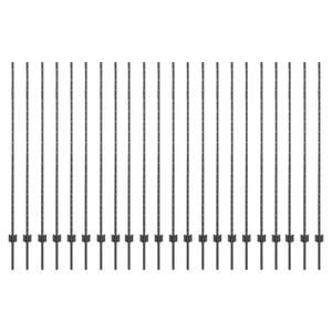 vidaXL Fence Posts Height Adjustable Manual 44 pcs Grey 200 cm Steel