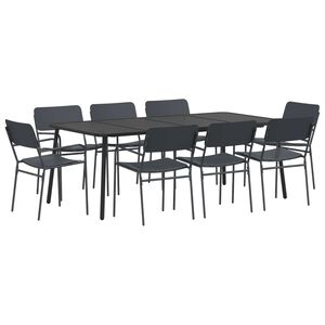 vidaXL Dining Set 9 pcs Anthracite Steel