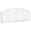 vidaXL Arched Gabion Basket 200x50x60/80 cm Galvanised Iron