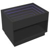 vidaXL Coffee Table with Infinity LED Black 70x50x50 cm