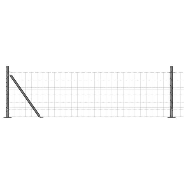 vidaXL Fence with Posts Grey 0.4 x 50 m Steel