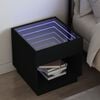 vidaXL Bedside Table with Infinity LED Black 50x50x50 cm