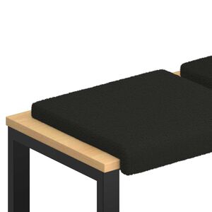 vidaXL Bench Cushion 2 pcs Sherpa Fabric Black Depth 35 cm