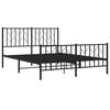 vidaXL Metal Bed Frame without Mattress with Footboard Black 135x190cm