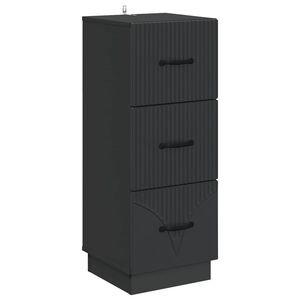 vidaXL Drawer Cabinet Black 33 x 34.5 x 87 cm Engineered Wood